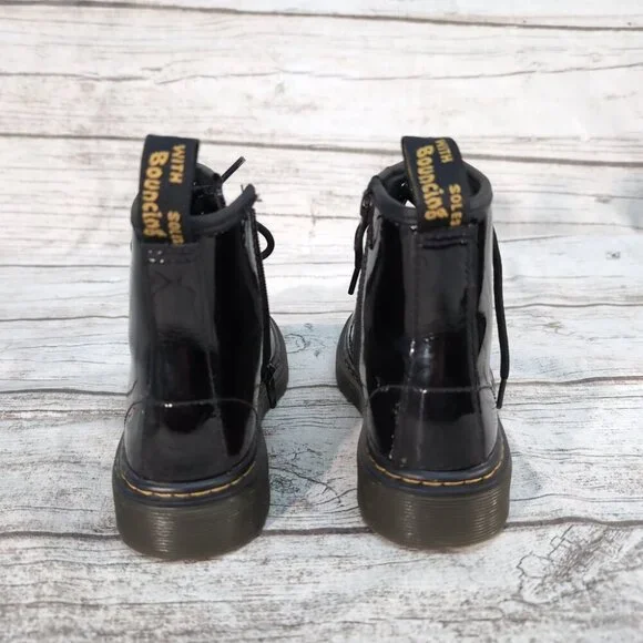 Dr. Martens 1460J Black Patent Leather Combat Boots – Youth Girls Size 2 - Picture 4 of 10